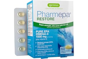 IGENNUS HEALTHCARE NUTRITION Igennus Pharmepa Restore, Pure EPA 1000mg, Omega 3 rTG Fish Oil, IFOS Certified, High Absorption, 90% Concentration Triple Strength, Wild & Sustainable, Lemon Flavor, 1-Month Supply, 60 Softgels