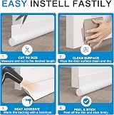 HIZH One Sided Door Draft Stopper 37 Inches Bottom Seal Insulator White view 8