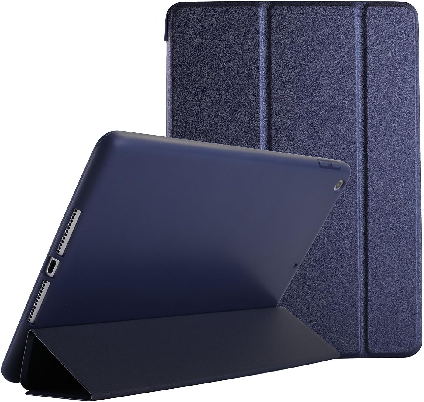 DuraSafe Cases for iPad Air 1 Gen 2013 9.7 Inch [ A1474 A1475 ] Soft Silicone Back (for Extra Shock Protection) Ultra Slim Smart Cover Auto Sleep/Wake - Navy Blue