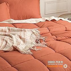 Bedsure Burnt Orange King Comforter Set - Burnt