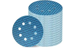 ZHONGHAINUO Orbital Sander Sandpaper 5 Inch 8 Hole Sanding Disc Hook and Loop Pads Sand Paper 60 Grit for Wood Metal 70 PCS Blue Aluminum Oxide Anti Blocking Rhombus Sanding Discs