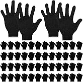 Handepo 50 Pairs Kids Winter Gloves Bulk Stretchy Full Finger Knitted Gloves Winter Warm for Boys Girls