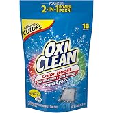 OxiClean Color Boost Color Brightener plus Stain Remover Power Paks, 18 Count (Packaging may vary)