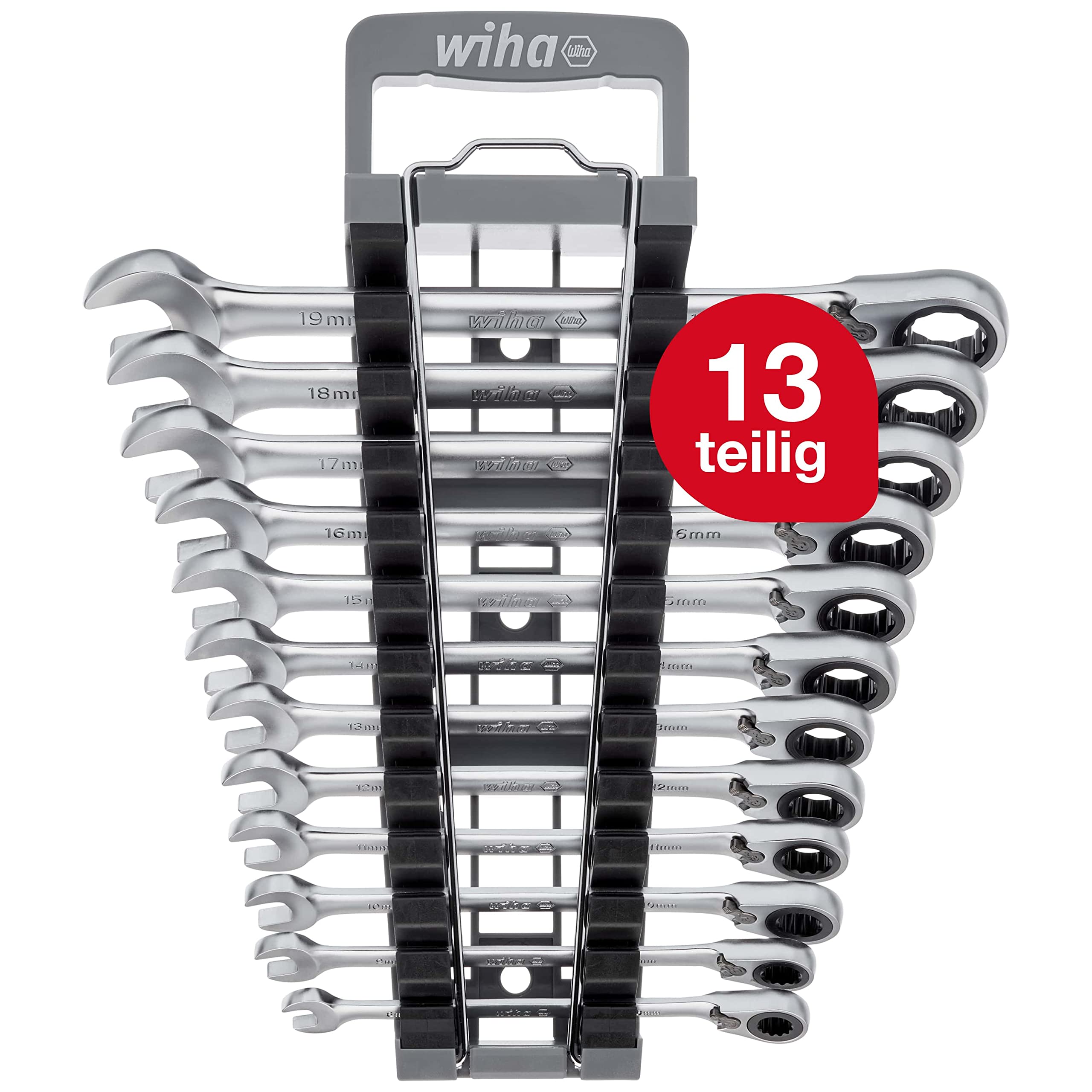 Wiha 303-190 Reversible Ratcheting Combination Wrench Set 13 pcs