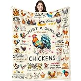 Chicken Blanket Gifts Lover Chicken Themed Gifts for Women Kids Adults Soft Flannel Rooster Throw Blanket 50"x40"