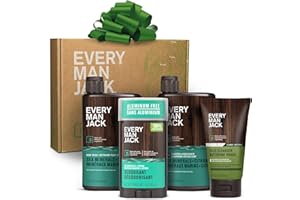 Every Man Jack Men's Bath and Body Gift Set - Sea Minerals + Citron Scent - Clean Ingredients - Includes Hydrating Body Wash, 2-in-1 Shampoo, Aluminum-free Deodorant & Face Wash