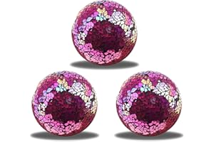 ZningEsxi Mosaic Glass Solid Balls 3Pcs 6.5cm/2.6inch Crack Table Centerpiece Sphere Decor Bowls Vases Wedding Table Orbs Decoration(Gradient Purple)