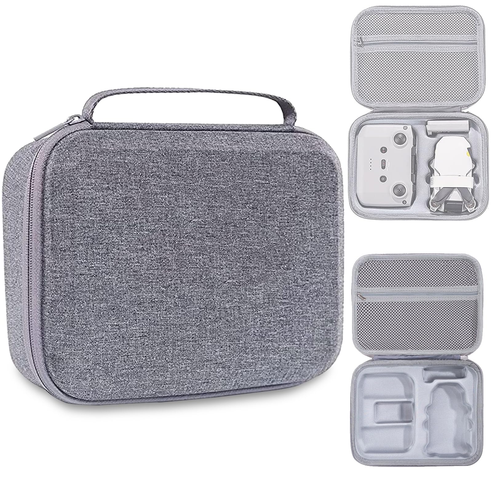 LTSKY Mini 4K Bag for DJI Mini 4K, 2 SE, 2 Drone & Controller Accessories - Portable Storage Box, Carry Case, Gray, Minimal