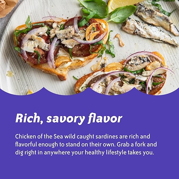 CHICKEN OF THE SEA WILD CAUGHT SARDINES IN OLIVE OIL, 3.75 OZ CANS, 18-COUNT – HIGH PROTEIN NUTRITIONAL POWERHOUSE CANNED SARDINES – PERFECT IN ANY DISH OR AS READY TO EAT MEALS