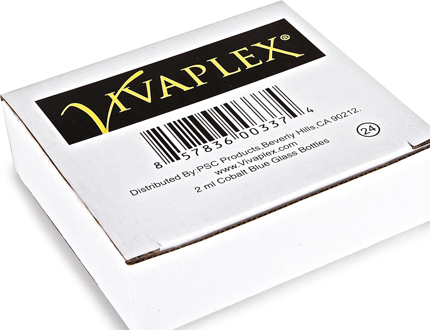 Vivaplex 24, Cobalt Blue, 2 Ml (5/8 Dram) Glass Bottles, With Orifice Reducers And Black Caps - Image 3