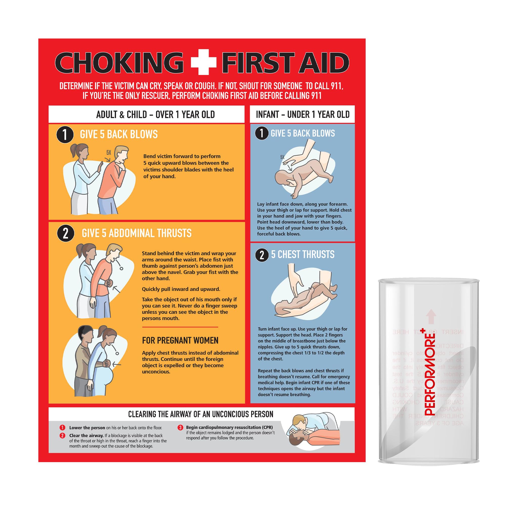 Photo 1 of Performore Choking Poster Magnetic Back with Choke Tester Included for Infants, Children, Adults, and Pregnant WomenLPNPMEQ3188414
