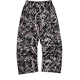 SOLY HUX Men's Camo Baggy Cargo Pants Vintage Drawstring Elastic Waist Wide Leg Pants Streetwear