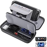 JSAUX Carrying Case Compatible with Steam Deck & ROG Ally, Protective Hard Shell Carry Case Built-in Charger & Docking Statio