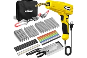 Allturn Plastic Welder, 2 in 1 Plastic Welding Kit, Hot Staples Weld Gun, Car Bumper Repair Kit for Most Plastics, Patent Number D970324(Yellow)