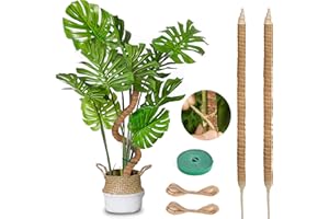 SUNNYDONGZE Bendable Moss Pole for Plants Monstera,Moss Pole,Tall Moss Poles for Climbing Plants Indoor,Large Moss Pole,Garden Trellis Plant Stick Stakes for Potted Plants,Pothos Support (2 × 28 Inch)