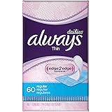 Always Thin Dailies Liners, Unscented, Wrapped, 60 Count