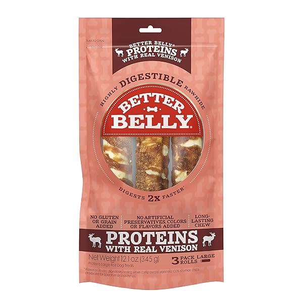 BETTER BELLY PROTEINS WITH REAL VENISON LARGE ROLLS...