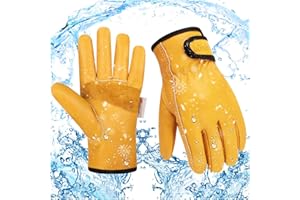 SLARMOR Mens Winter Leather Work Gloves - Warm Thinsulate Lining for Cold Weather Work, Winter-Work-Gloves with Leather Palm
