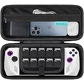 RAIALL Hard Travel Case for ASUS ROG Ally/ ROG Ally X Gaming Handheld, EVA Shockproof Protective Carry Pouch with Pockets for Game Cards, Charger and Cables, Black