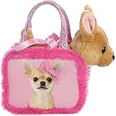 Aurora® Fashionable Fancy Pals™ Pretty in Pink Stuffed Animal - Mini Plush with Purse for Dress Up Fun - Perfect for Kids 3+ Years, Costumes, and Birthdays - Multicolor 6.5 Inches