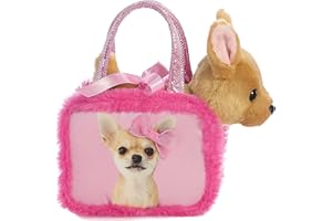 Aurora Pretty in Pink Chihuahua Fancy Pals Purse 8" Plush Stuffed Animal