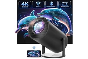 【Built-in Apps & Auto Keystone】CLOKOWE 4K Mini Projector with WiFi and Bluetooth - Full HD 1080P Supported, Portable 270° Rot