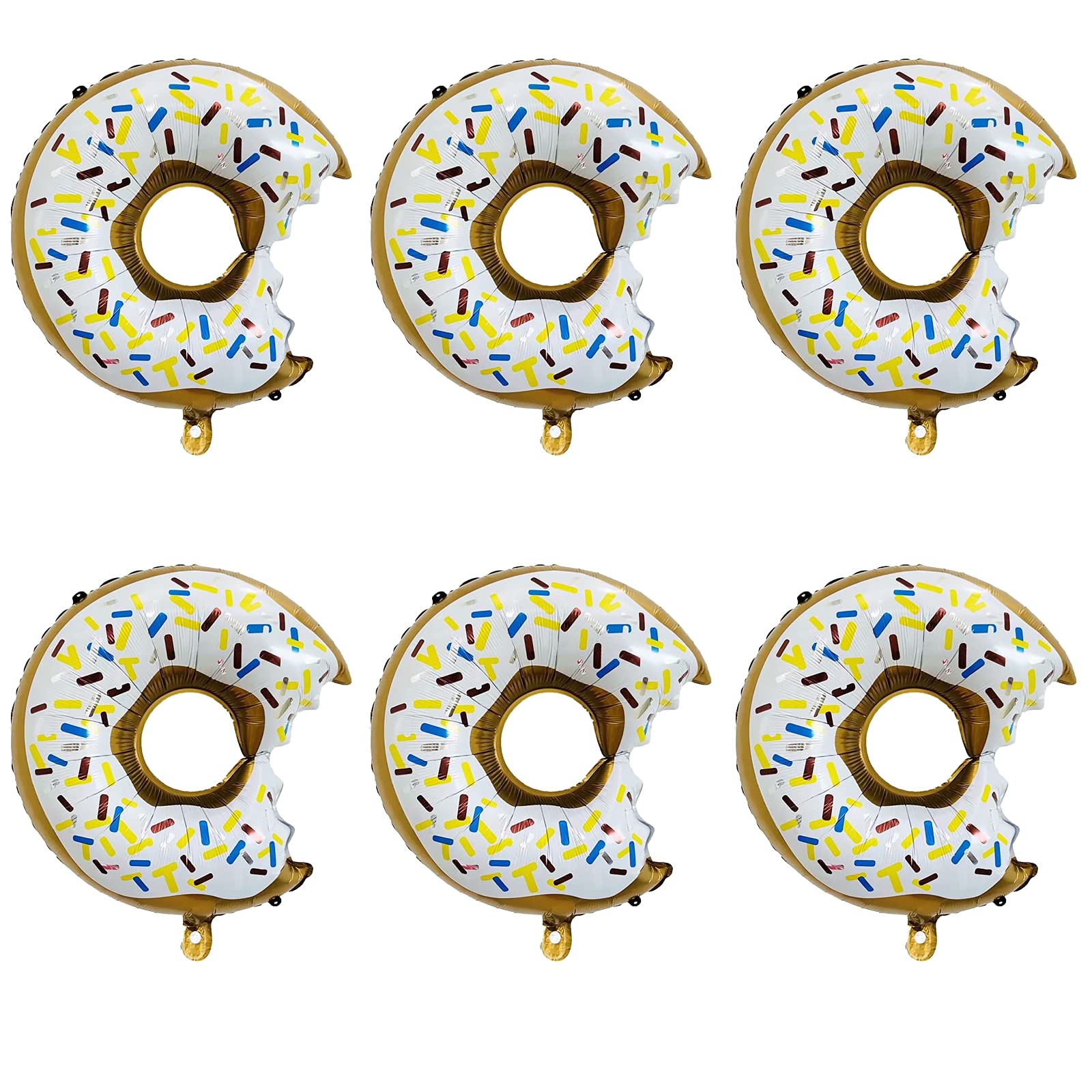 Photo 1 of Donut Foil Balloon Doughnut Mylar Balloons Sweet Candy Balloon for Baby Shower Party Decoration White 6pcs