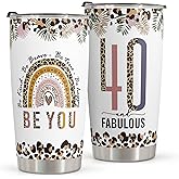Macorner 40th Birthday Gifts - 40 & Fabulous Tumbler 20oz - Turning 40 Gifts Idea for Women, Besties, Friends, Sister, Coworker, Mom, Wife