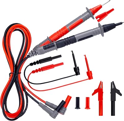 KAIWEETS KET01 Multimeter Test Leads Kit 8 Pieces Alligator Probes Hooks