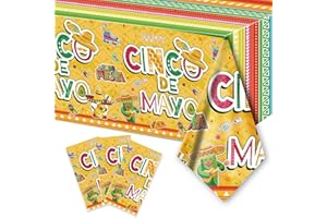 PARSUP 3PCS Cinco de Mayo Disposable Tablecloth Party Supplies, 108 × 54 inch, Mexico Theme Tablecloth Plastic Waterproof Tablecover Decorations