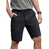 Aicall Mens Hiking Shorts Water Resistant Quick Dry Lightweight Breathable Cargo Shorts with Zipper Pockets & Belt