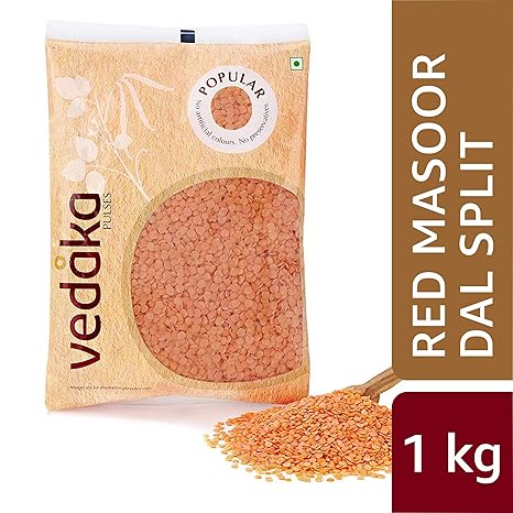 Amazon Brand-Vedaka Popular Red Masoor Dal Split, 1 kg