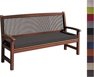 sunnypillow Bankauflage Stuhlkissen mit abnehmbarem Bezug Bankkissen Bankpolster Polsterauflage Auflage für Gartenbank viele Farben und Größen zur Auswahl (120 x 40 x 5cm, Anthrazit)