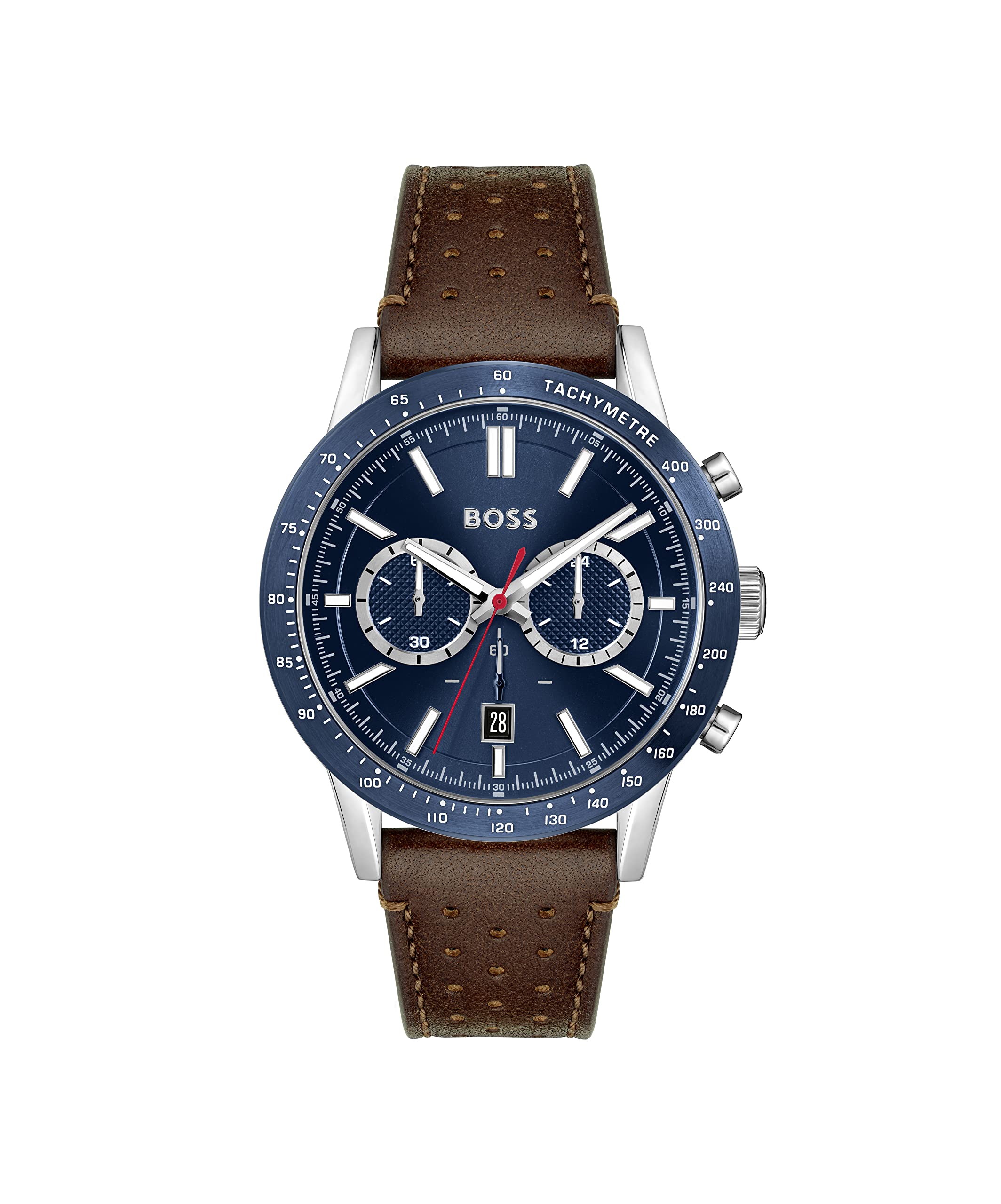 BOSS Chronograph Quartz Watch for Men with Brown Leather Strap - 1513921