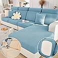 Yoovat Magic Sofa Covers Magic Sofa Couch Covers 2024 New Wear-Resistant Universal Sofa Cover Stretch for Sectional Slipcovers (Texture-Sea Blue,Large Single Seat Cover)