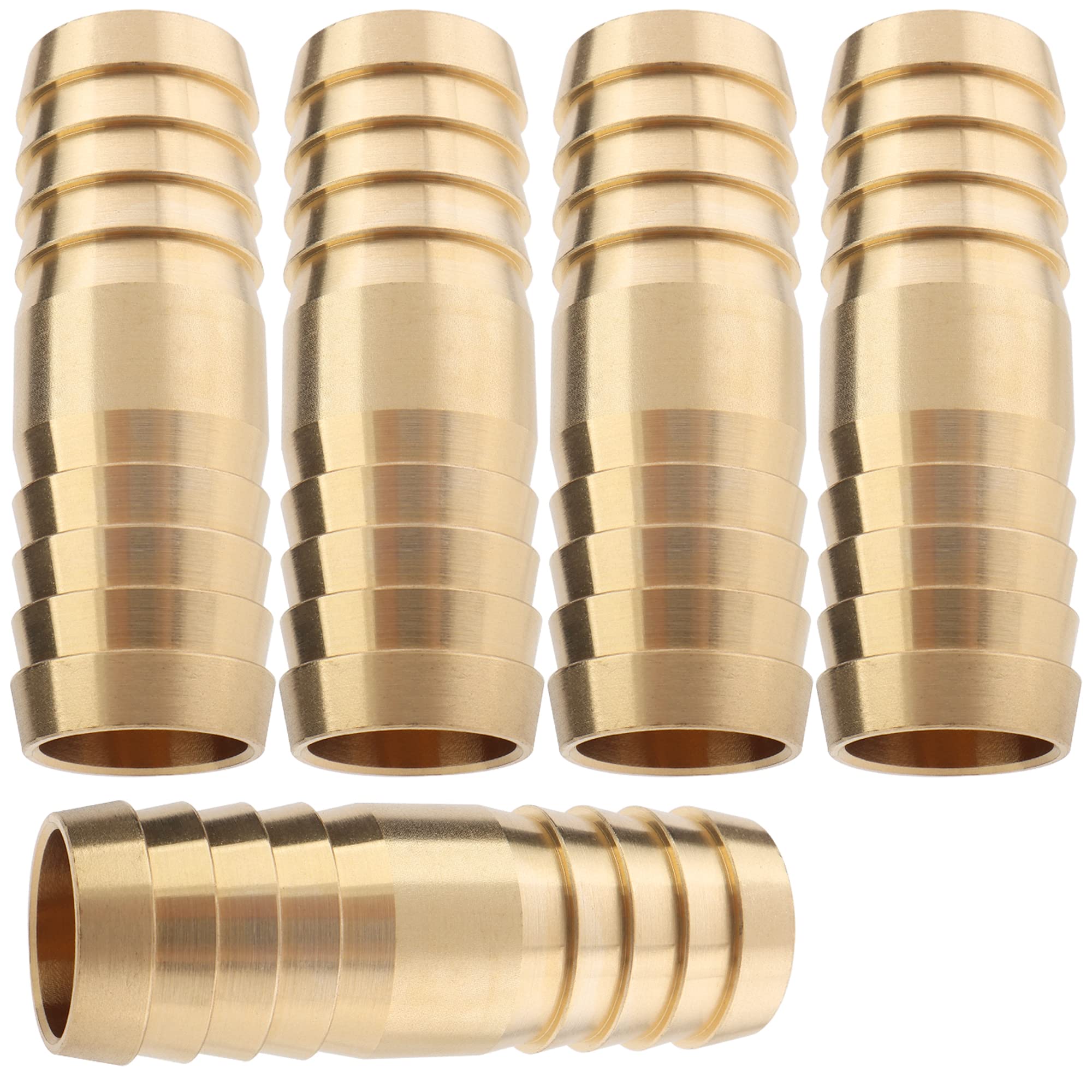 LTWFITTING Brass Barb Splicer Mender 19mm ID Hose Fitting Air Boat Fuel Hose Joiner (Pack of 5)