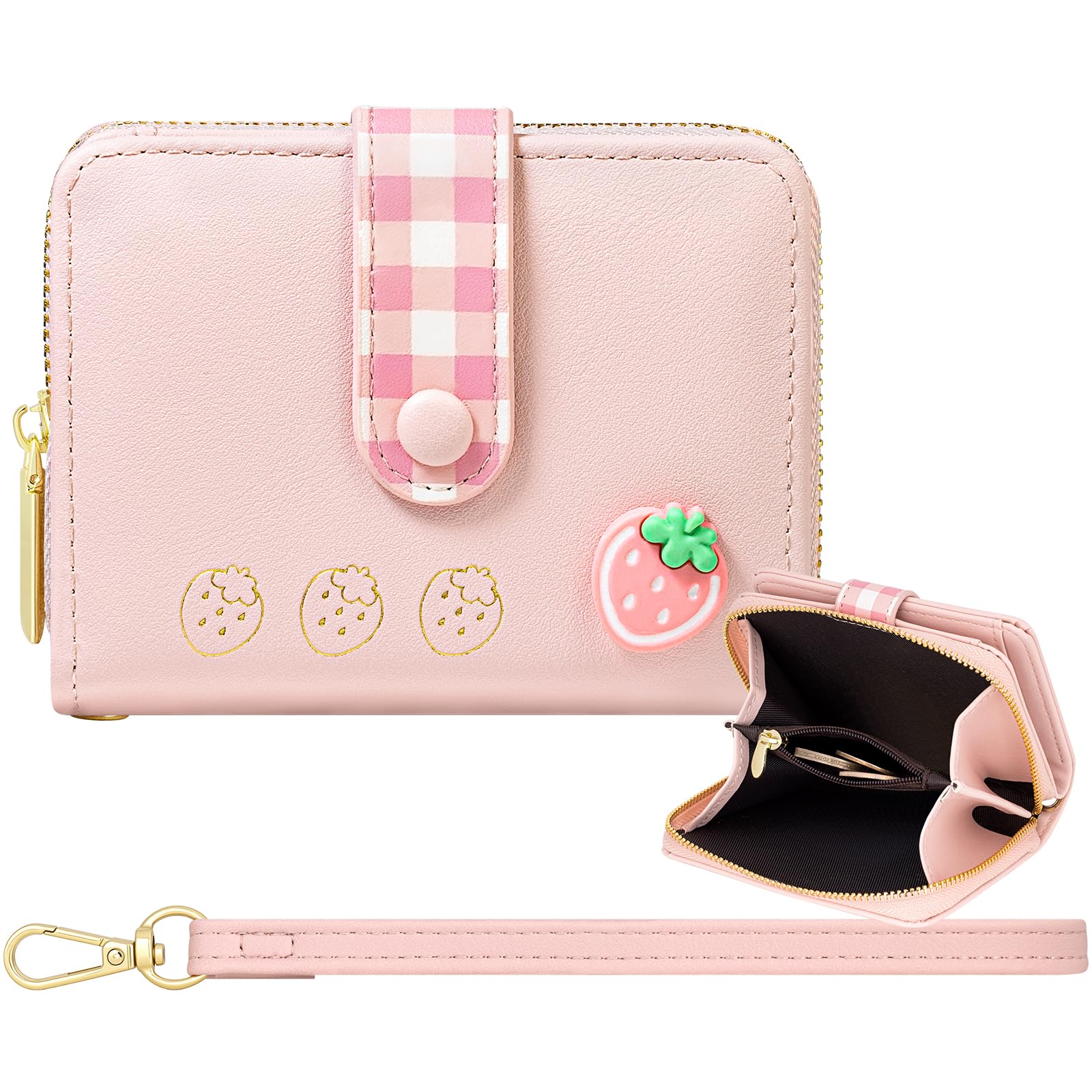 Photo 1 of YINHEXI Wallet Women, RFID Blocking Small Bifold PU Leather Card Holder Wallet with Zipper Coin Pocket and ID Window, for Women, Ladies, Teens, and Girls (Pink)