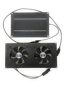 Coolerguys 5W Solar Powered Dual Fan Kit for Small Chicken Coops, Greenhouses, Doghouses, Sheds, and Other Enclosures