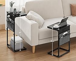 Vagusicc C Shaped End Table with Charging