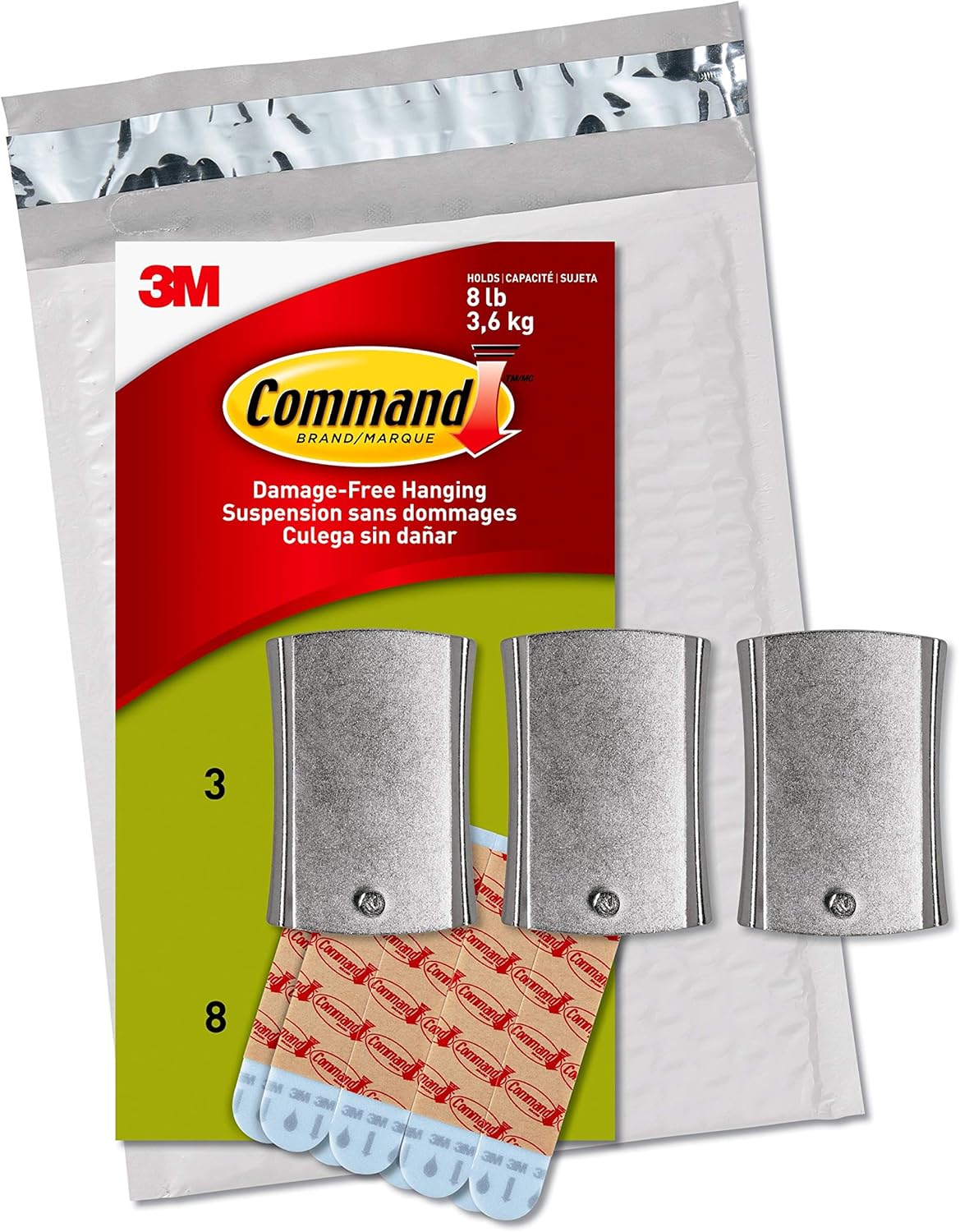 Command Universal Frame Hanger, Holds 8 lbs, White, Decorate Damage-Free, Easy to Open Packaging (PH048-3NA)