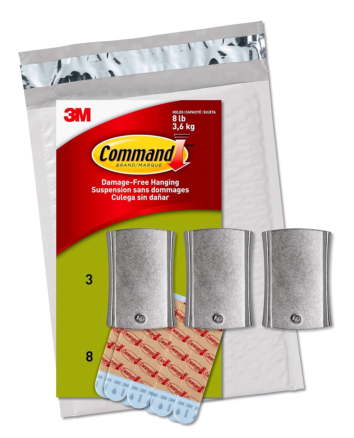 Command Universal Frame Hanger, Holds 8 lbs, White, Decorate Damage-Free, Easy to Open Packaging (PH048-3NA)