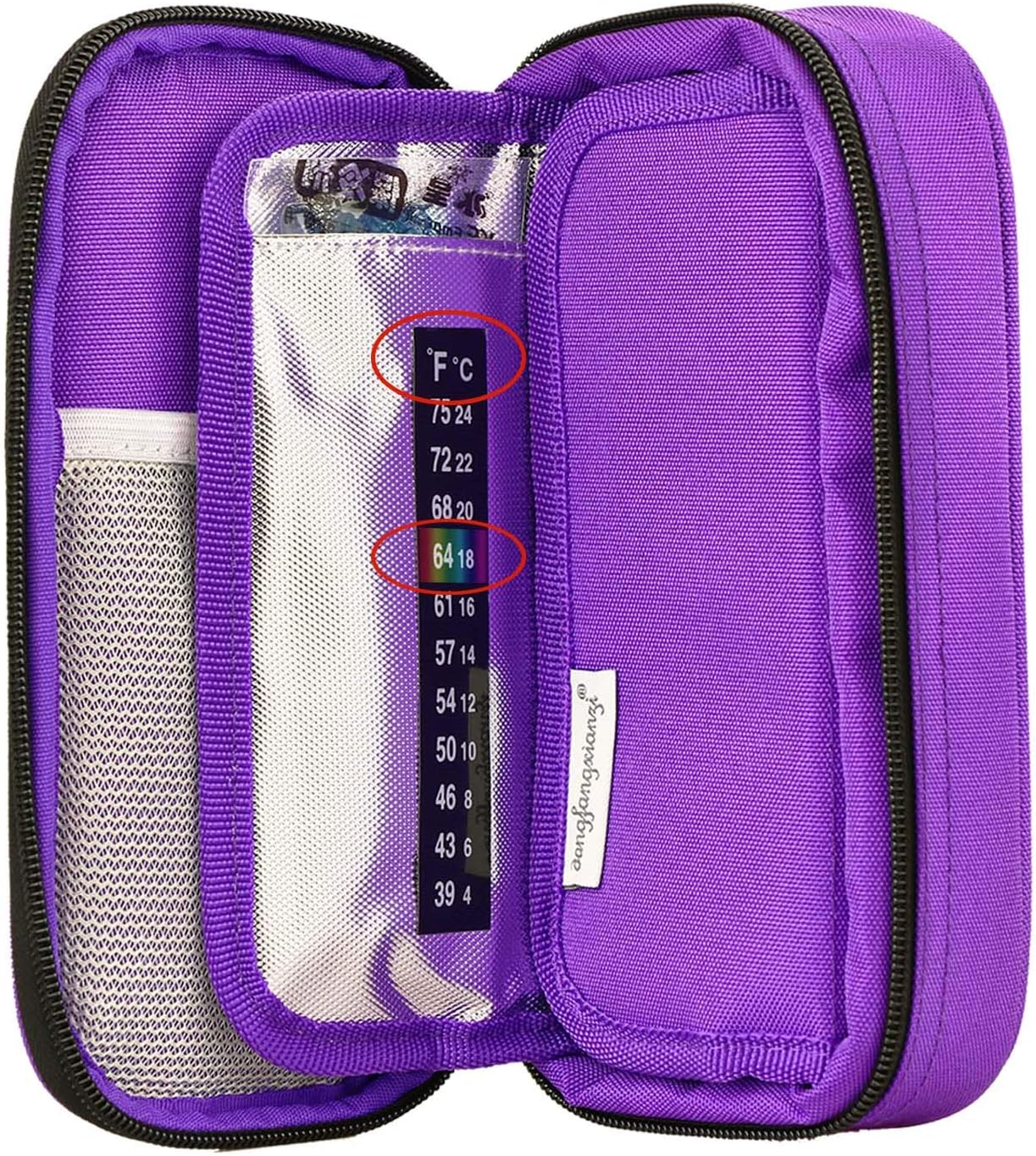 YOUSHARES Insulin Cooler Travel Case - Medication Diabetic Insulated Organizer Portable Cooling Bag for Insulin Pen and Diabetic Supplies with 2 Cooler Ice Pack (Purple): Health & Personal Care