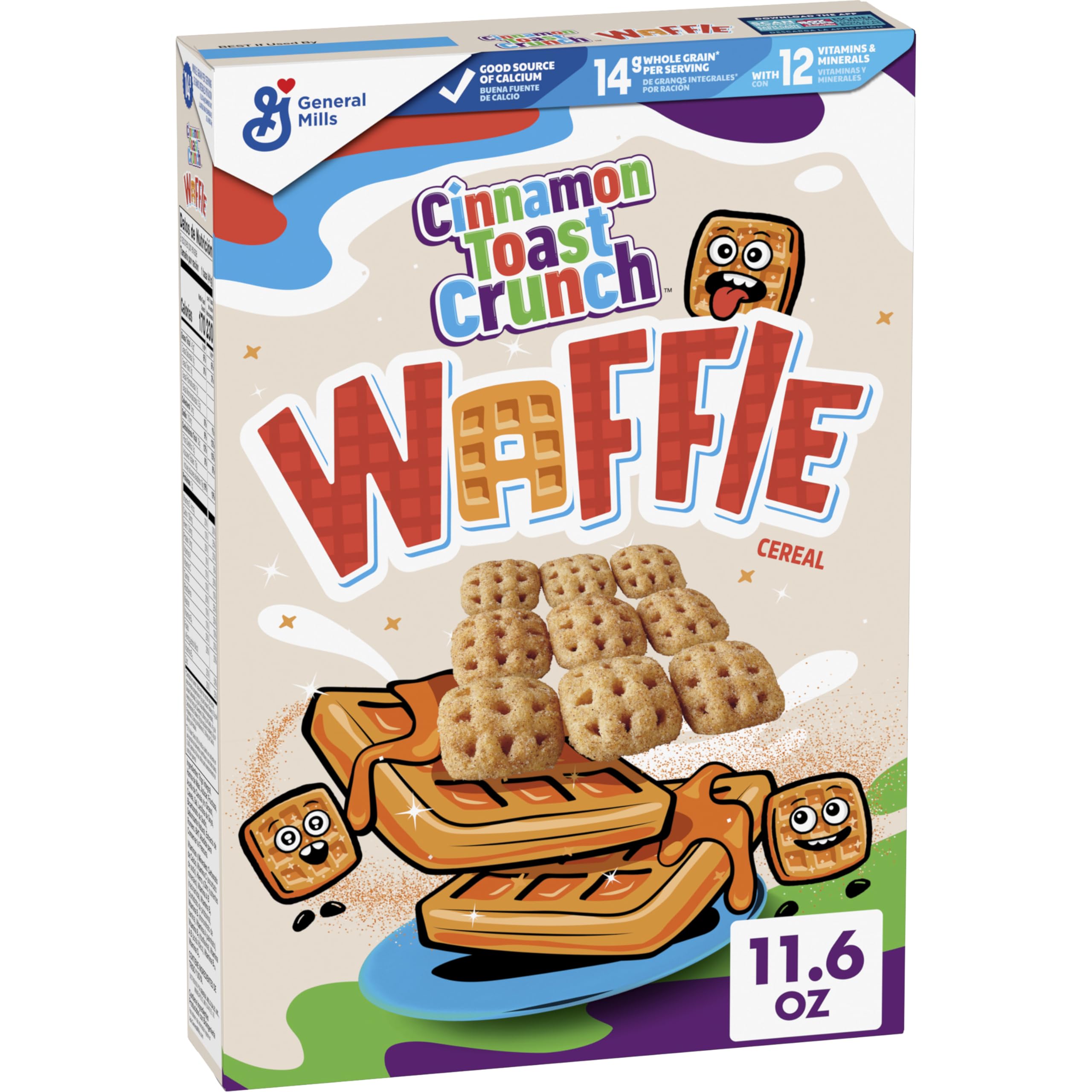 Cinnamon Toast Crunch Waffle Breakfast Cereal, Crispy Cinnamon Cereal, 11.6 oz