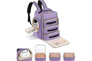Hautton Nail Polish Organizer, Extra Large Storage Bag Holds 126 Bottles Nail Polish Lamp Supplies, Professional Sturdy Travel Case for Manicurist -Purple