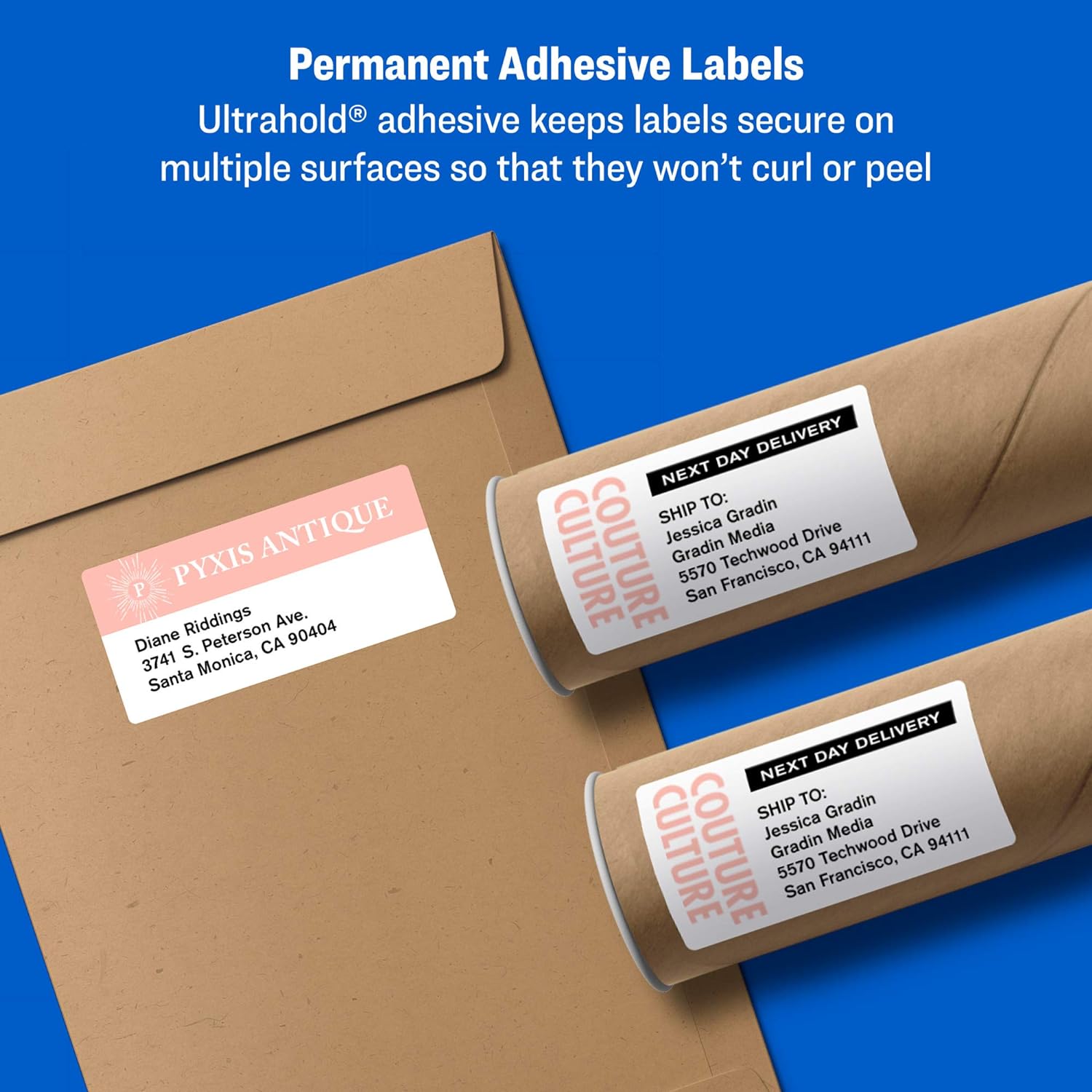 Avery 8163 Shipping Labels, Inkjet Printers, 250 Gift Labels, 2x4 Labels, Permanent Adhesive, TrueBlock, White : Office Products