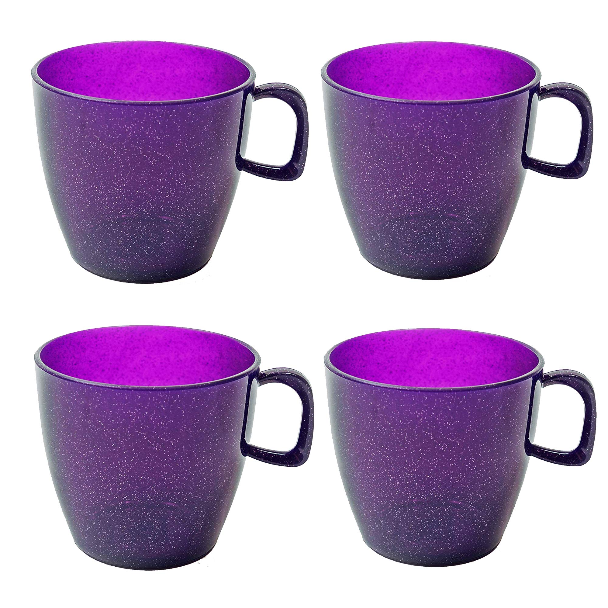 Harfield Purple Sparkle Small Children's Cups Set of 4 Virtually Unbreakable Polycarbonate Plastic
