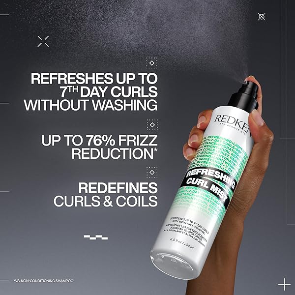REDKEN CURL REFRESHING SPRAY FOR CURLY AND COILY HAIR – HYDRATES & DEFINES UP TO 7TH-DAY CURLS, SILICONE-FREE