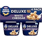 Kraft Deluxe Mac and Cheese, 4 Cups, for Easy Dinner or Dinner Sides, White Cheddar, No Artificial Flavors or Dyes, 2.39 oz