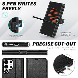 TUCCH Wallet Case for Galaxy S25 Ultra, Magnetic PU