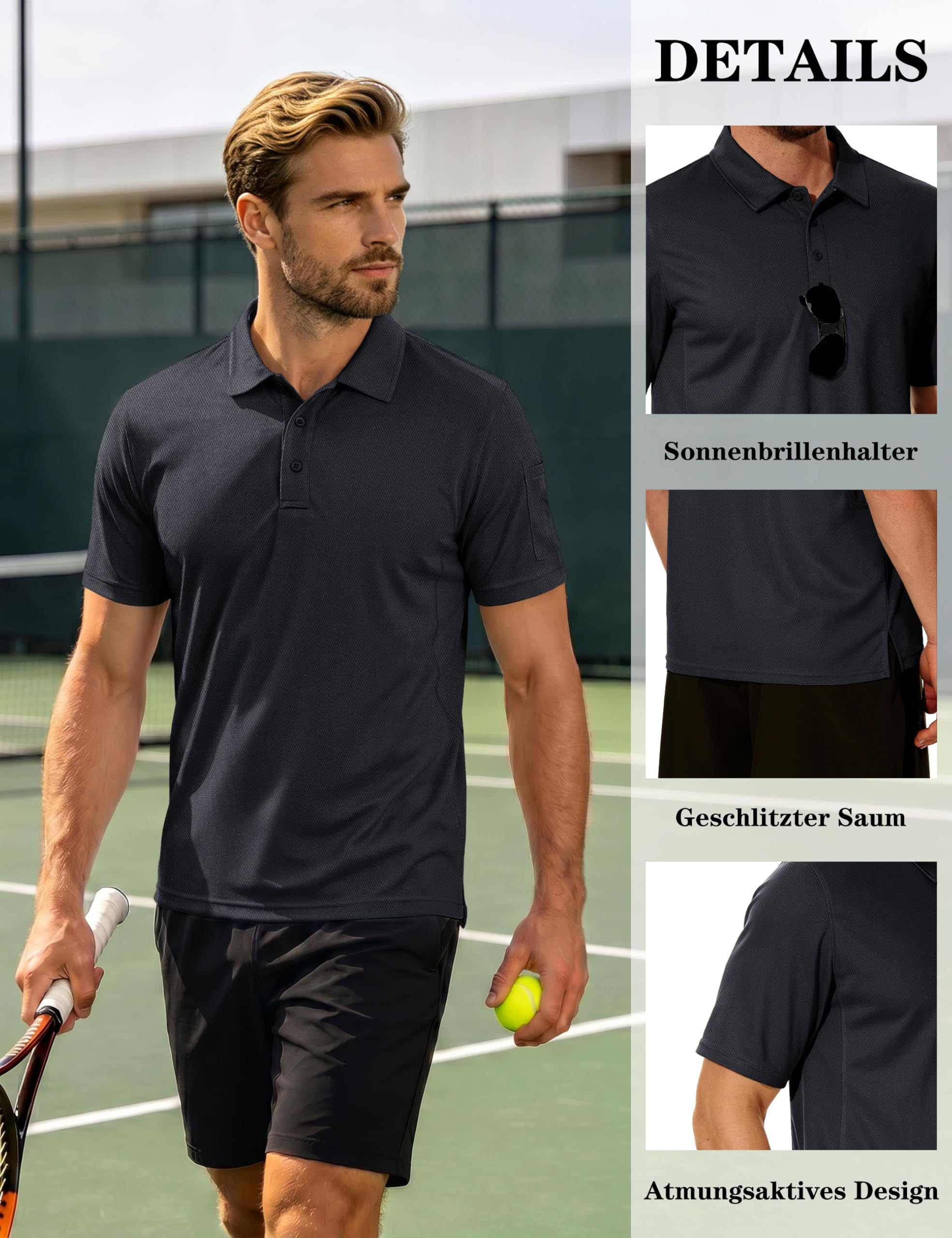 KEFITEVD Bundeswehr T-Shirt Herren Poloshirts Schnelltrocknend Polo Shirts 4